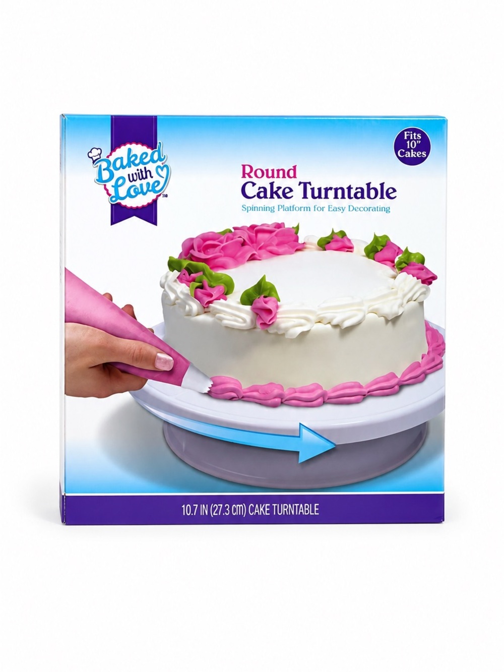 Baked with Love Round Cake Turntable, 10 inch turntable NEW